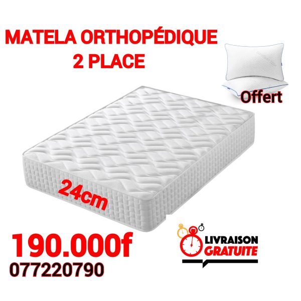 Matelas orthopédique + 2 taie d'oreiller