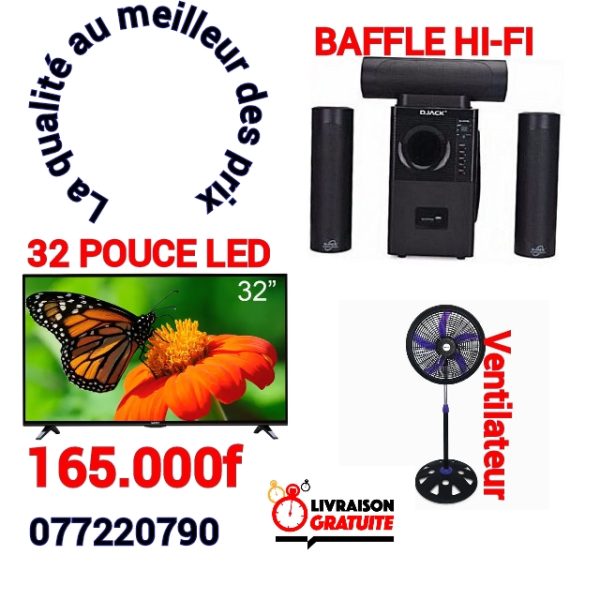 Baffle hifi + TV LED + Ventilateur