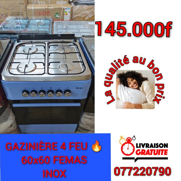 Gazinière 4 feux 60x60