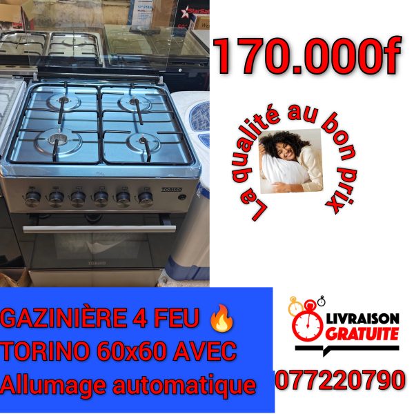 Gazinière 4 feux Torino 60x60