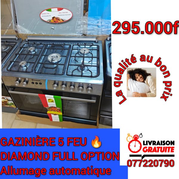 Gazinière 5 feux Diamond