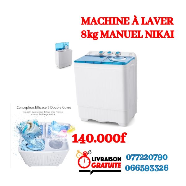 Machine à laver 8kg Manuel NIKAI