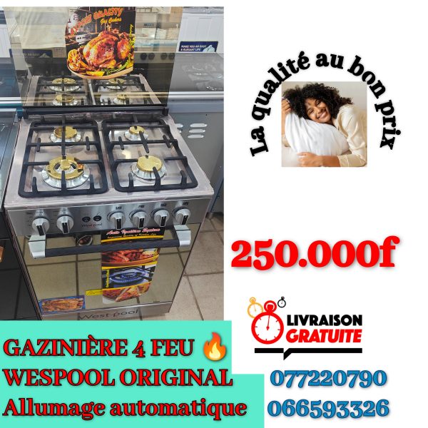 Gazinière 4 feux Wespool