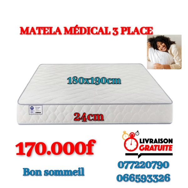 Matelas médical 3 places (24cm)