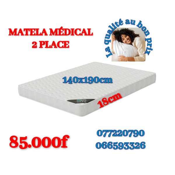 Matelas médical 2 places (18cm)