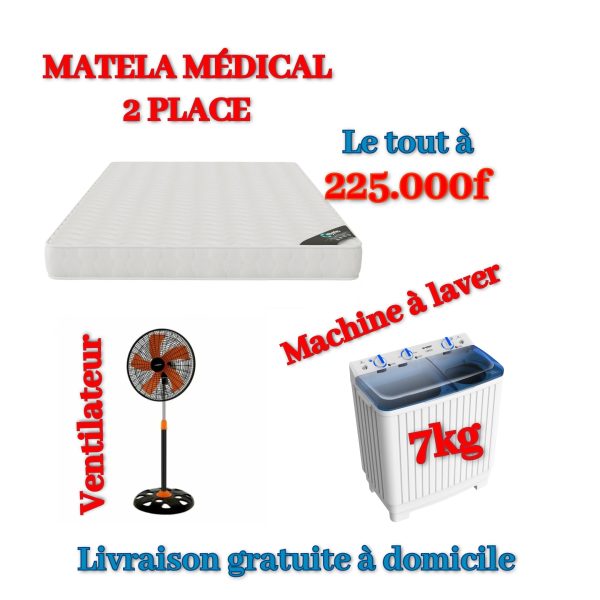 Matelas + ventilateur + machine à laver