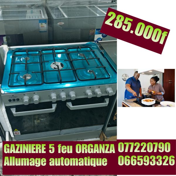 Gazinière 5 feux Organza Allumage automatique